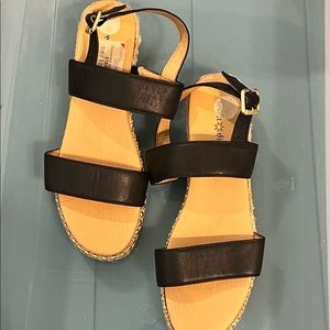 Black and Gold Sandals